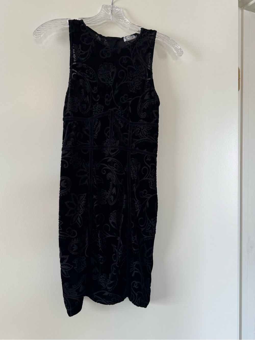 Free People Black Burnout Velvet Midi Dress XS